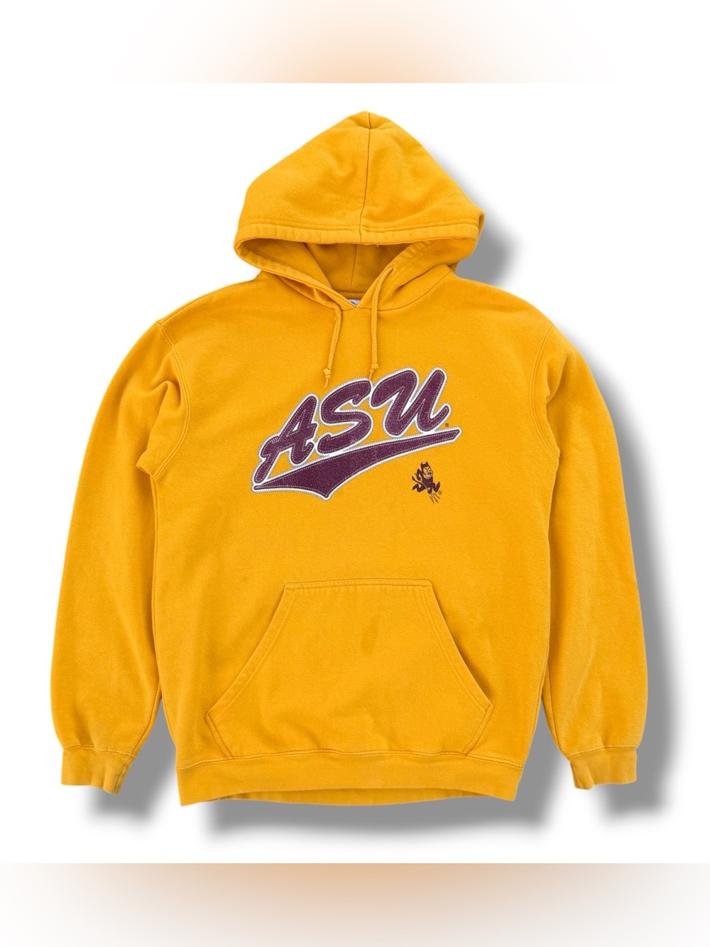 Vintage NCAA Arizona State University ASU Pullover Hoodie Yellow Size Medium